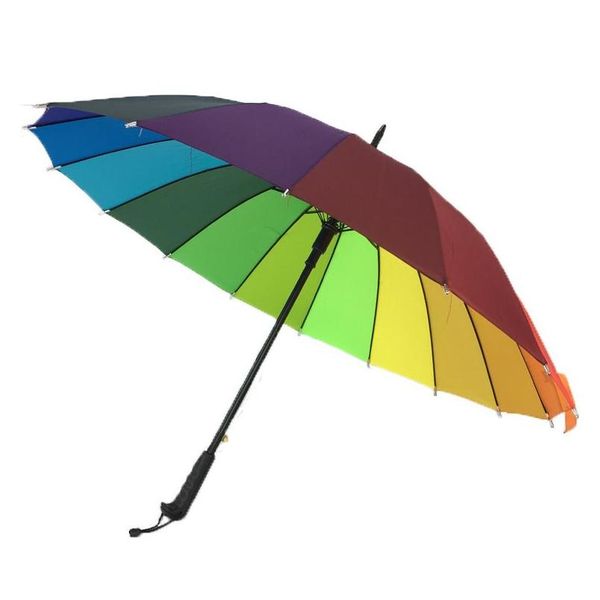 Guarda-chuvas Criativo Cabo Longo Colorf Arco-íris Durável Semi-Matic À Prova de Chuva À Prova de Vento Guarda-chuva Grande Feminino Dh0992 Drop Delivery Home Dhkye