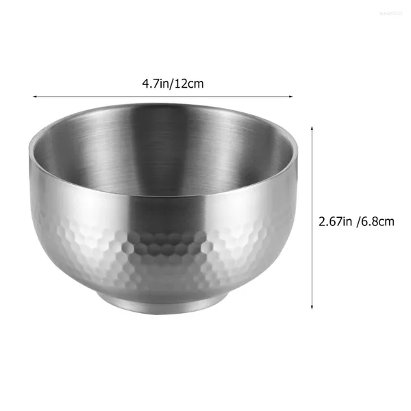 Set di stoviglie 3 pezzi Ciotola da cucina Ciotole da zuppa Ramen giapponese asiatico in acciaio inossidabile Antiscivolo Piccola porzione