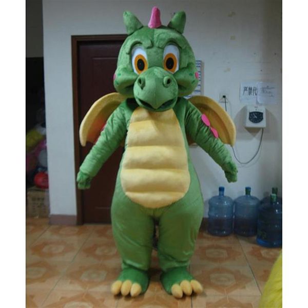 Direto da fábrica, personagem de desenho animado adulto, dragão verde bonito, fantasia de mascote, fantasias de festa de Halloween251e