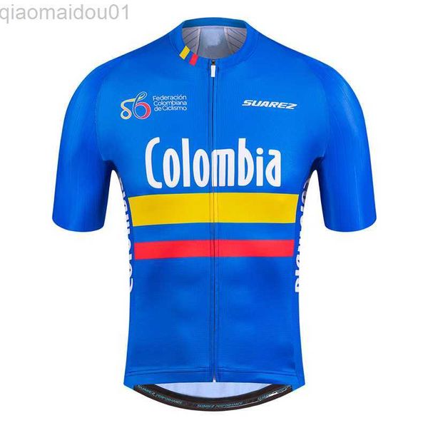 Camisetas Masculinas Colômbia SUAREZ Verão Ciclismo Camisas Masculinas de Manga Curta Bicicleta Ciclismo T-shirt Vestuário Esportivo Motocross Mountain Bike Vestuário L230713