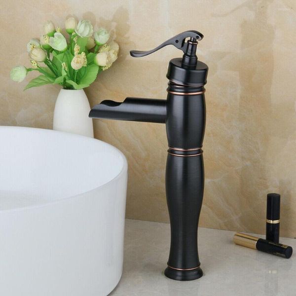 Banyo Lavabo Muslukları Havza Musluk Yağı Ovulmuş Bronz Tek Terek/Delik Güverte Montajlı Damar Karıştırıcı Tap