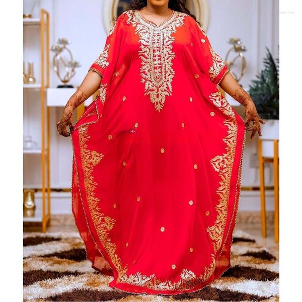 Roupa étnica Vermelho Moda Marrocos Dubai Kaftans Farasha Abaya Vestido Muito Elegante E Exótico Sexy