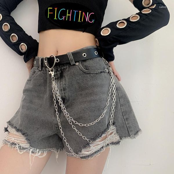 Cinture per donna Imbracatura in pelle PU Punk Catena in vita Portachiavi Jk Gonna Decorazione Jeans Pantaloni Cinturino Y2k Accessori