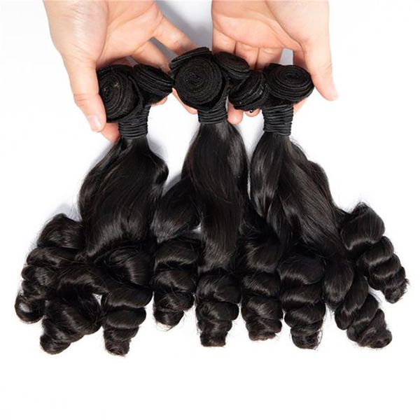 (3 Bundles Deal) 11A Luxus-Jungfrau-Haar-Seide-unverarbeitete Echthaar-Verlängerungen, peruanische, indische, malaysische, kambodschanische, brasilianische Fumi-Haarbündel mit lockigem Haar