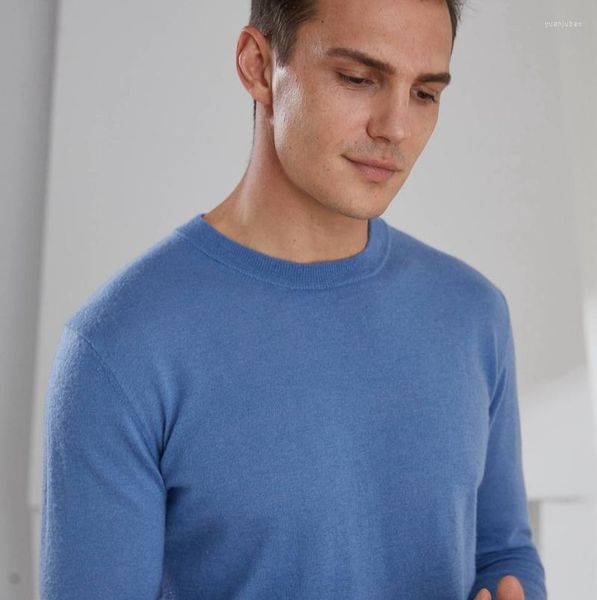 Maglioni da uomo Pullover sottili attillati Uomo lavorato a maglia da 48s Capra Cashmere Filato pettinato 2023 Inverno Grado superiore