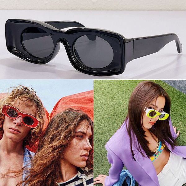 Paula Ibiza Orijinal Sunglassessesglasses Oval lensler ve Kalın Kare Çerçeveli Kontrast Silahlar ve Renkli Lensler Bayanlar Partisi Güneş Gözlüğü Gafas de Sol