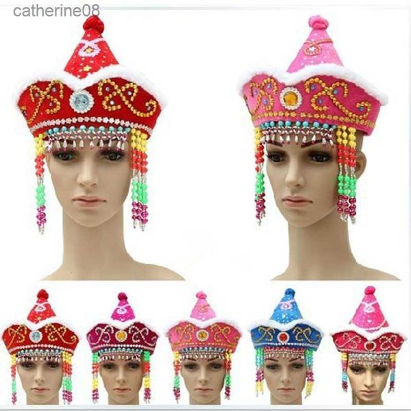 Mongolische Jurte geformt Königin Prinzessin Hut Kopfschmuck Mädchen Kinder Geburtstagsgeschenk Frauen Cosplay Party Kopfbedeckung L230621