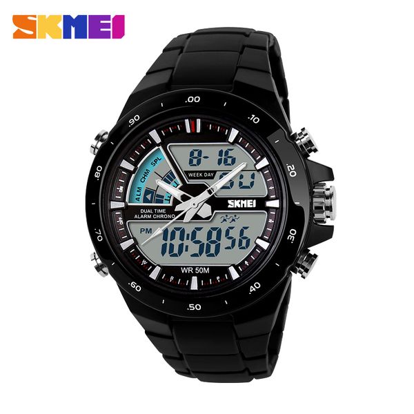 SKMEI Orologio al quarzo da uomo di moda Display doppio Fuso orario multiplo Calendario Sport Orologio da polso maschile impermeabile Relogio Masculino 1016