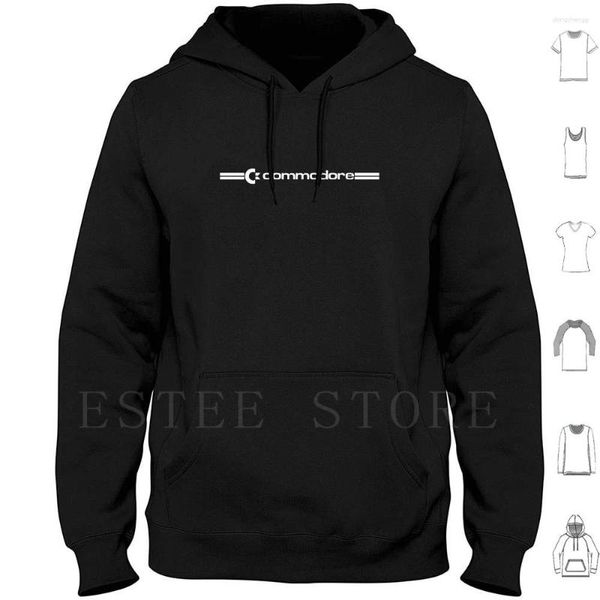 Herren Hoodies Commodore White Logo Hoodie Langarm Vintage 80er 1980er Jahre Vic20 Retro Computer Nes Micro Electron 6502 Zx