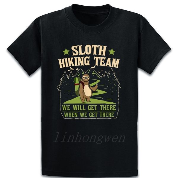 Camisetas masculinas Sloth Hiking Team Baseball We Will Get There T Shirt O Neck Letter Spring Autumn Leisure Tee Famoso Personagem Cômico 230713