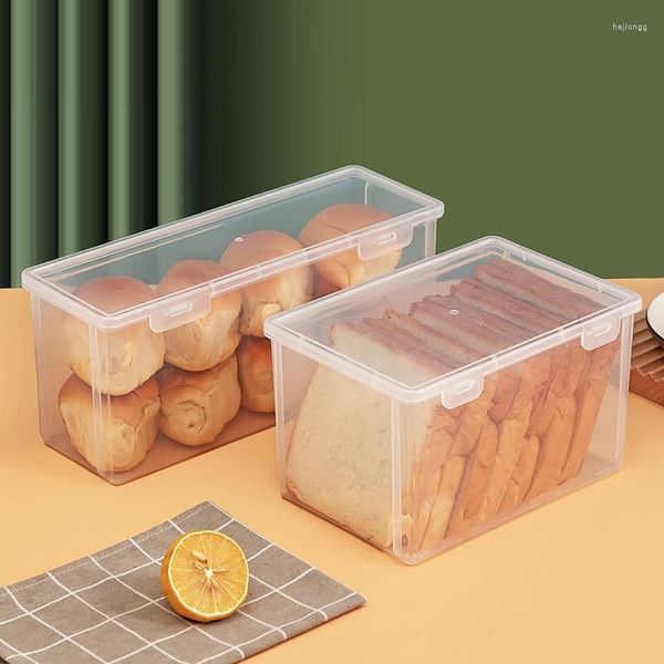Garrafas de Armazenamento Caixas Organizadoras de Plástico Caixas de Pão Caixa de Pão Recipientes de Alimentos Herméticos Coisas Úteis Acessórios de Cozinha Home