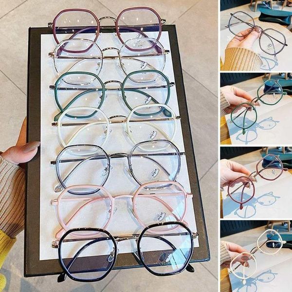Óculos de sol Blue Ray Blocking Óculos Redondos Proteção para os Olhos Óculos de Luz Anti-Azul Óculos Ópticos Óculos Para Homens Mulheres Escritório