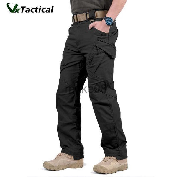 Calças masculinas IX9 City Tactical Cargo Pants Men Combat SWAT Army Military Pants Muitos bolsos Stretch Flexível Homem Calça Casual 5XL J230714