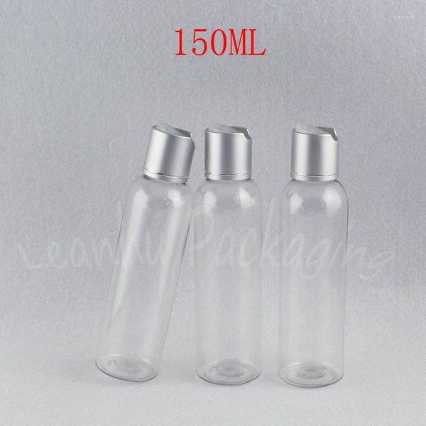 Depolama Şişeleri 150ml Şeffaf Yuvarlak Plastik Şişe 150cc Şampuan / Losyon Ambalaj Boş Kozmetik Konteyner (40 PC / Lot)