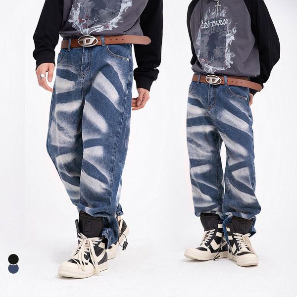 Männer Jeans High Street Fashion Marke Hip Hop Heavy Industrie Messer Mark Lose Taille Dünne frauen Gerade Hosen