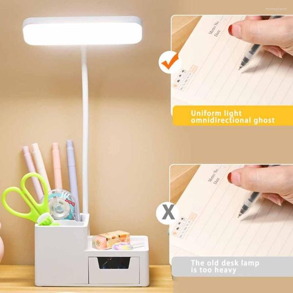 Abajures de mesa Lâmpada de mesa Luz de leitura USB Recarregável Equipamento de iluminação economizador de energia Escritório doméstico Crianças