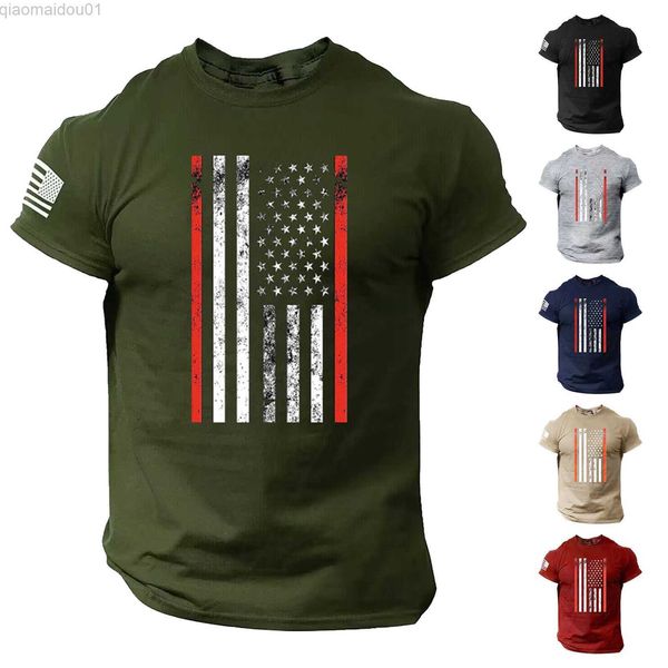 Herren-T-Shirts, schmales T-Shirt, Sommer, Herren, US-Flagge, lässig, Fitness, 3D-bedruckt, kurzärmelig, T-Shirt, Hemden für Herren, für Herren, Workout-Shirts, L230713