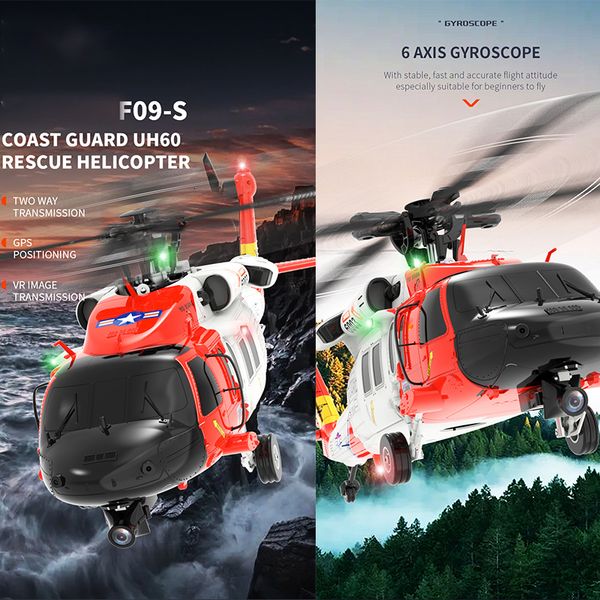 Electricrc самолеты Parkten UH60 GPS с 58 г камерой 147 Black Hawk RC Helicopter 6CH 6AXIS Gyro 3d6g Двойной бесщеточный мотор аробатический дророн 230713