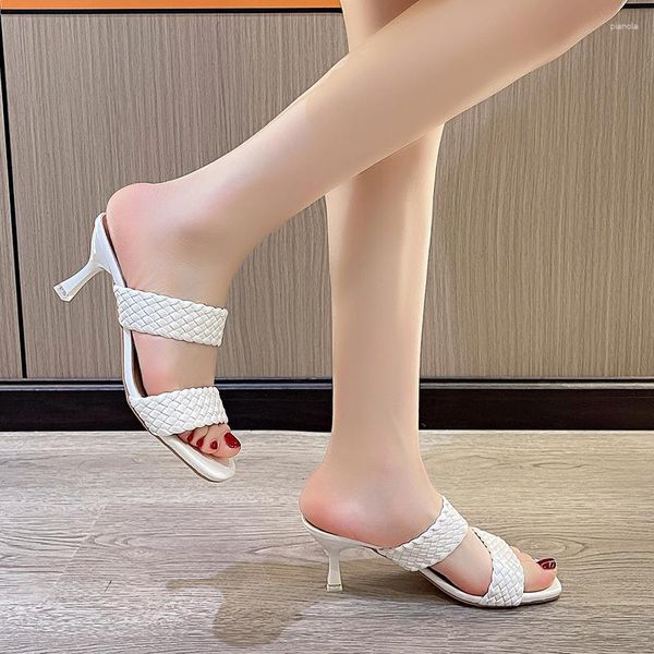 Kleid Schuhe 2023 Mode Damen Schnürung Manschette Damen Sandalen Tägliche Frauen Stiletto Heeled Zapatos