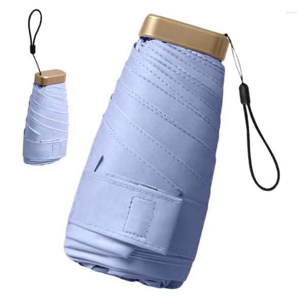 Ombrelli Ombrellone a sei pieghe Mini viaggio per borsa Protezione UV a doppio uso Ridurre il calore Anti-Uvand Pioggia