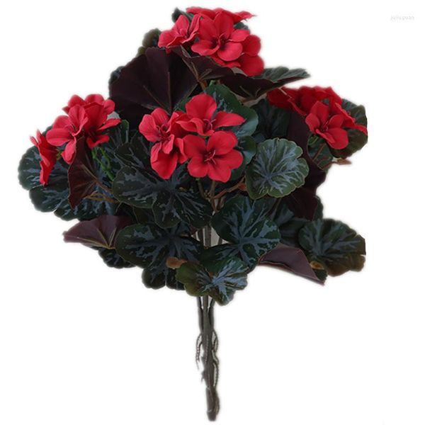 Fiori decorativi Un bouquet di fiori di begonia di seta Faux Malus Spectabilis Mazzo Artificiale Crab Apple Vegetazione per matrimoni Home Floral
