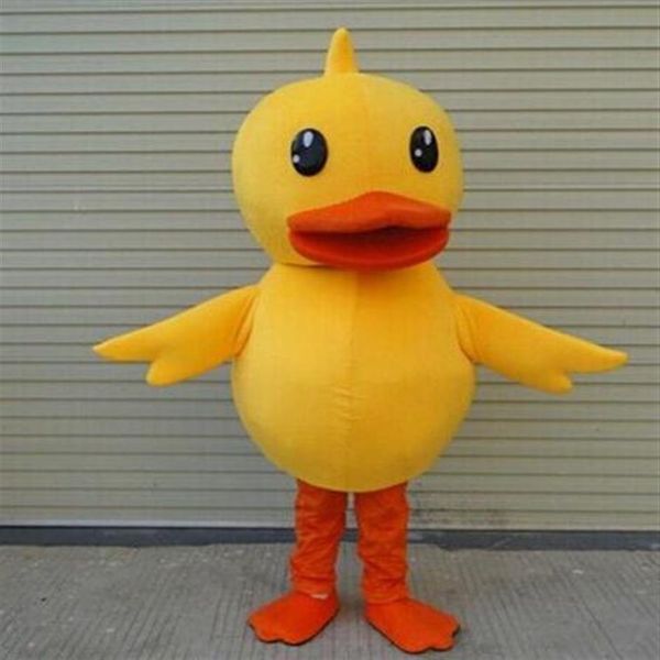 2018 hochwertige gelbe Ente Eva Erwachsene Größe Halloween Cartoon Maskottchen Kostüm Anzug Tier Cartoon Kostüme Geburtstag Kostüme F2272