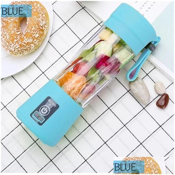 Utensili per frutta e verdura 380 ml Usb Frullatore elettrico portatile Spremiagrumi Bottiglia ricaricabile Succo da viaggio Creatore di tazze Utensile da cucina Dbc Drop Dhxby