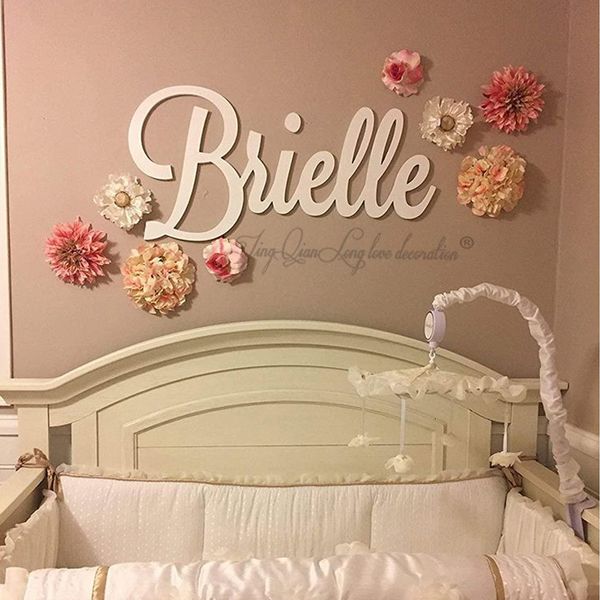 Altri articoli per feste per eventi Segno di nome in legno personalizzato Lettere di grandi dimensioni Targa per bambini PAINTED vivaio nome decor wall art 230713