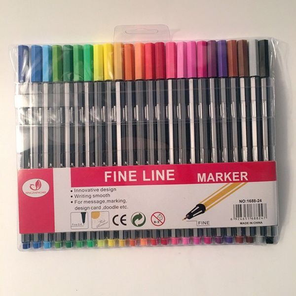 Markers Breeze 24 Farben 0 4 mm Fineliner-Stifte Superfeiner Markierungsstift Kunstzeichnen für Kinder Graffiti Hakenfaser Schulbedarf 230713