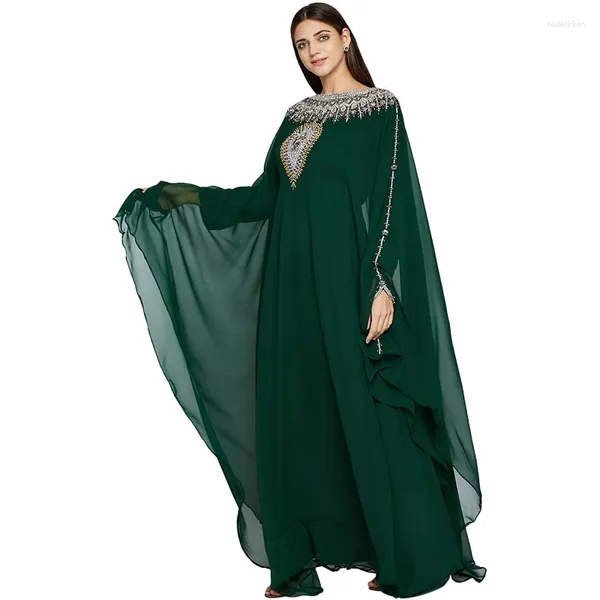 Abbigliamento etnico Marocco Caftan Dress Dubai Kaftan Fashion Elegant Beads Gown Sarees per le donne in India