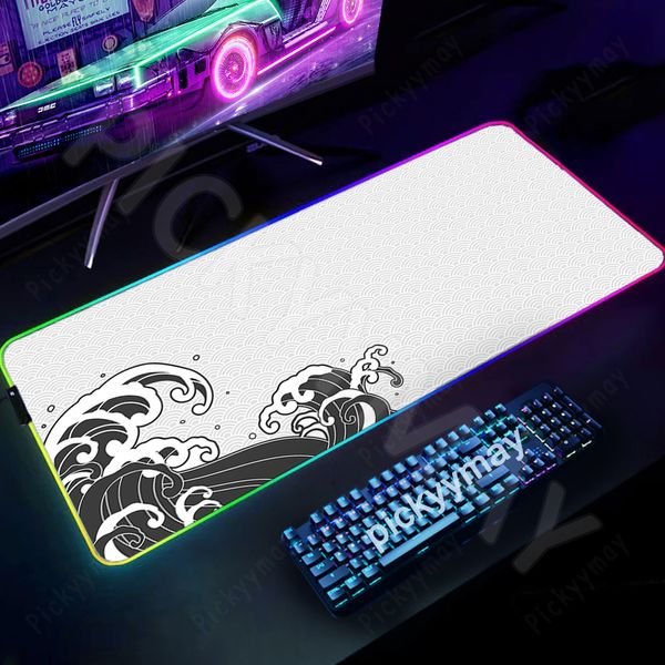 Estilo japonês rgb gamesing mousepads pad pad gret wakboard tape