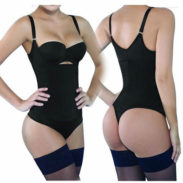 Damen Shapers Tanga Shapewear Body Sexy Latex Taillentrainer Schlankheitskorsett Bauchkontrolle Unterwäsche Frauen Ganzkörperformer Slip BuLift