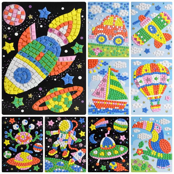 Adesivi giocattolo per bambini Schiuma fai-da-te Diamante EVA Pasta di cristallo fatta a mano Pittura Mosaico Puzzle Giocattoli Regalo per bambini 230714