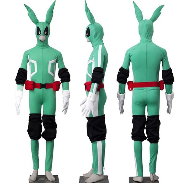 My Hero Academia Izuku Midoriya Tute Costume Cosplay Boku No Hero Academia Tuta Tuta verde Maschera a pieno facciale Adulto Bambini317d