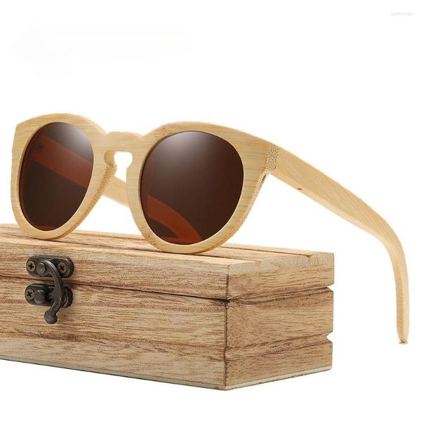 Óculos de sol gato polarizado feminino retrô bambu óculos de sol quadrados senhora meninas moda streetwear