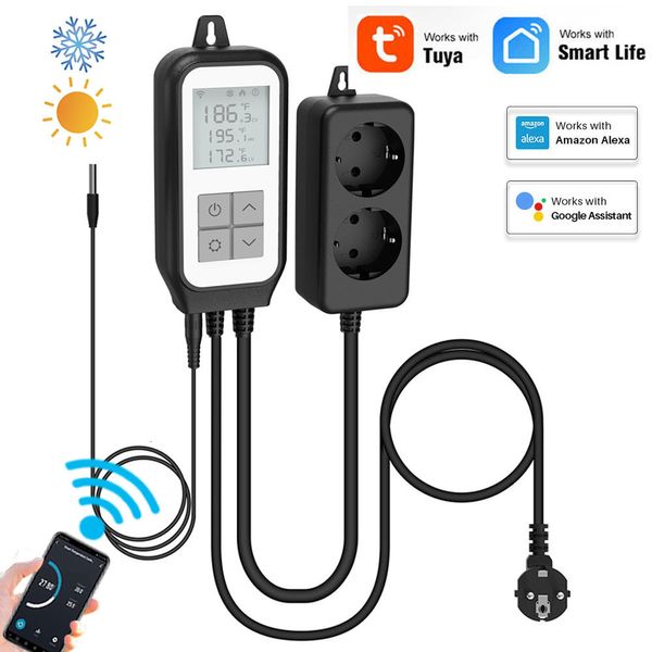 Reptile Supplies Tuya WiFi Smart Digital Termostato Tomada Doméstico Regulador de temperatura Controlador Aquecimento Refrigeração Controle Termorregulador 230713