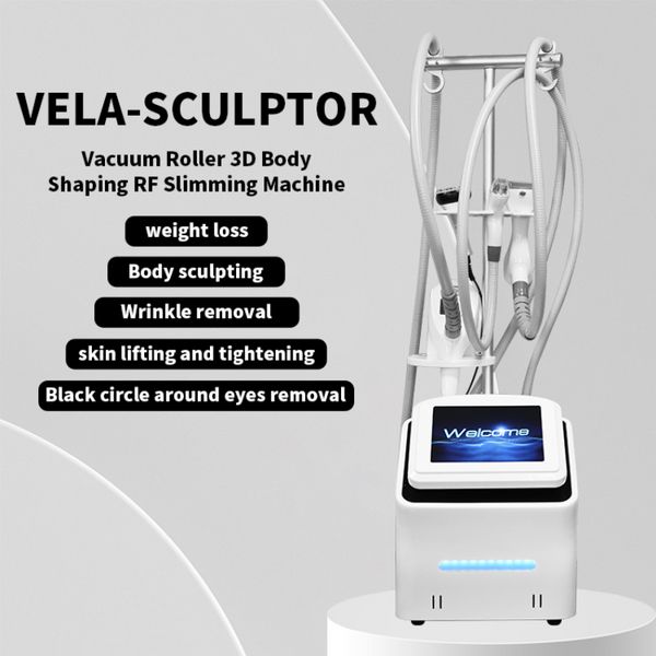 Vela Shape RF Vacuum Cavitation 3D Roller Body Sculptor Pelle rassodante Rimozione della cellulite Vela-Sculptor Slim Machine Rullo massaggiante per drenaggio linfatico dei tessuti profondi