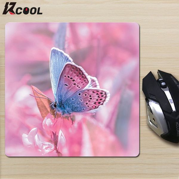 Schmetterling rosa Mauspad ästhetische kleine Computer Laptop Anti-Rutsch-Gummi Tastatur Pad Tisch Matte Büro Home Desktop Blotters