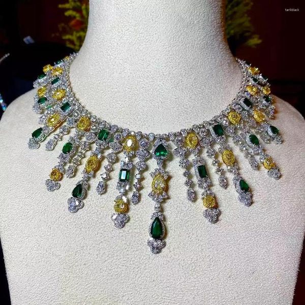 Collana Orecchini Set Missvikki Luxury Green 4PCS Bracciale Set di anelli per le donne Wedding Naija Bridal Cubic Zirconia Dubai Jewelry