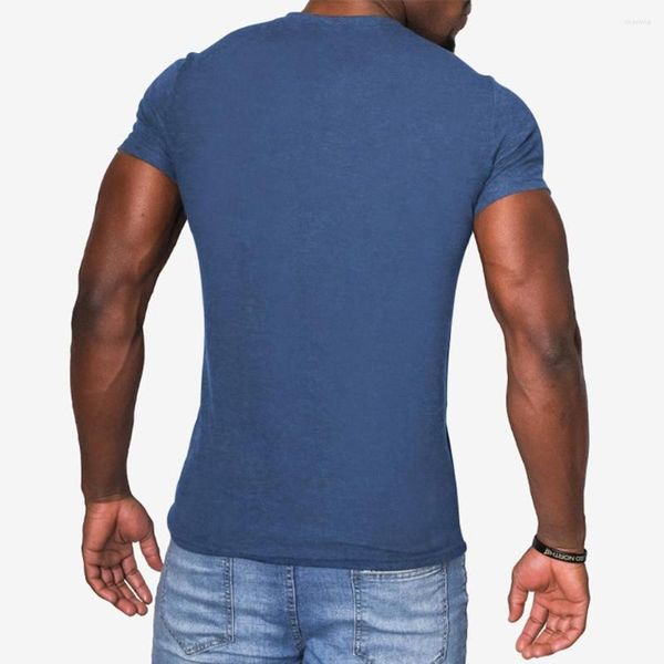 T-shirt da uomo 2023 Fashion Mens T-shirt Summer Short Sleeve Top Tee Solid Casual Plain Slim Henley Shirt Pullover Top Camicetta