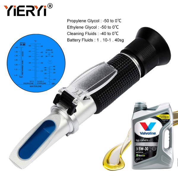 Rifrattometri yieryi Tester portatile Strumento 4 in 1 Fluido motore Glicole Antigelo Punto di congelamento Batteria per auto Rifrattometro Tester antigelo 230714