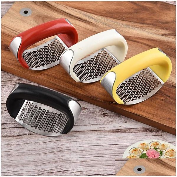 Ferramentas de vegetais de frutas portátil aço inoxidável Pressione Chooper Hand Garlics Grinder Gadget Gadget Slicer Gadget VT067 DH4W8