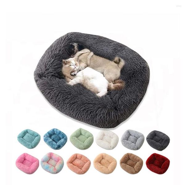 Квадратная квадратная кровать Super Soft Dog Dople Plush Cat Mats для больших собак щенки домашнее гнездо гнездо подушка для животных аксессуаров