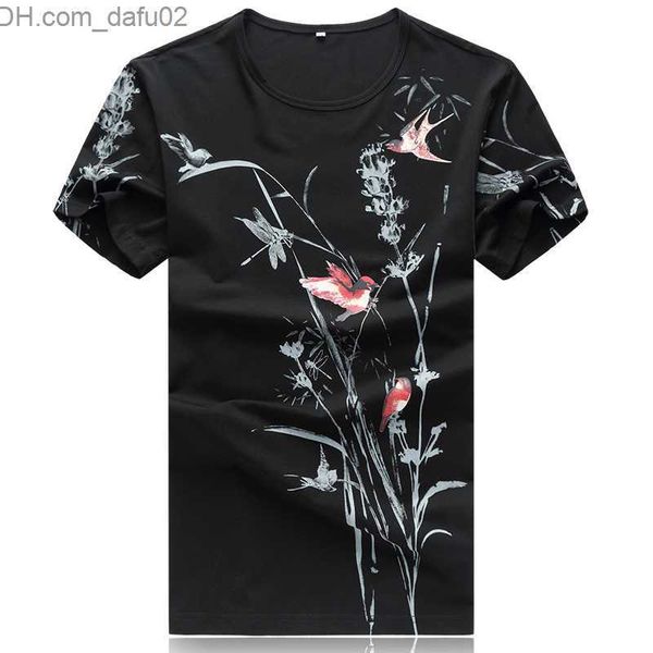 Herren-T-Shirts Kostenloser Versand plus Größen-T-Shirt aus Baumwolldruck 3D-T-Shirt Lässiges Herren-T-Shirt für Männer Großes fettes lustiges T-Shi-Kurzarm-T-Shirt 4XL Z230714