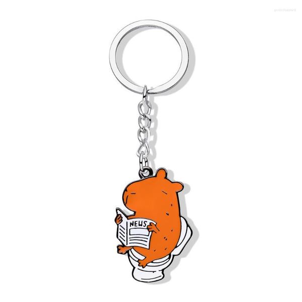 Porte-clés mignon Capybara porte-clés Harong Animal sauvage pendentif bijoux pour femme homme exquis émail accessoires cadeau de fête