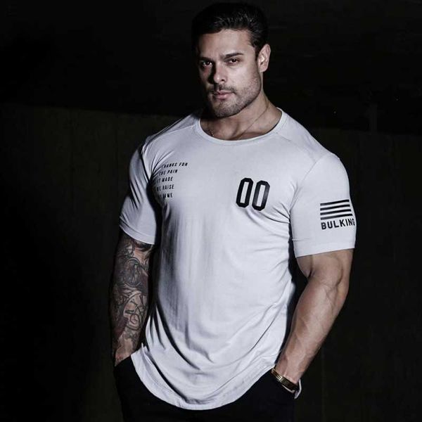 Camisetas masculinas Gym Shirt Men T-Shirt Homme Short Sleeve Running T-Shirt Men Print Workout Training Tees Dry Fit Top Sport T-shirt L230713