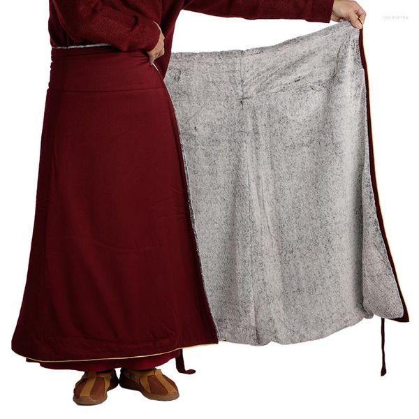 Etnik Giyim Tibet Budizm Kostüm Keşiş Giysileri Lamaizm Kış İç Etek Kalınlaştırılmış Sıcak Peluş Lama 2023