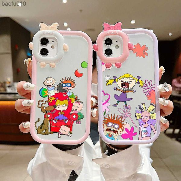 Süße Kinder R-Rugrats Handyhülle für iPhone 14 13 12 11 Pro Max X XS XR 7 8 Plus SE 2020 Silikon Transparent Monster Cover L230619