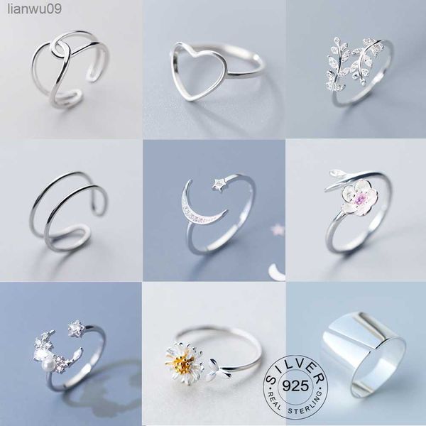 Vintage 925 Silver Silver Cross Flower Rings para mulheres Jóias de casamento da moda Anéis antigos ajustáveis grandes Anillos L230704