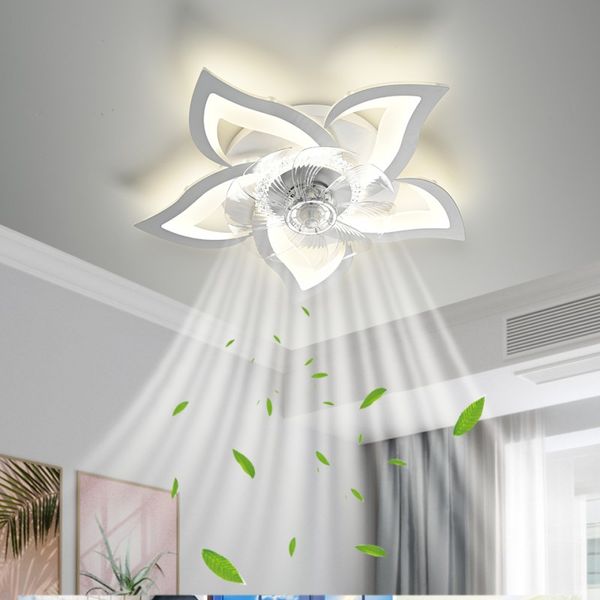 Moderne LED-Deckenlüfterleuchte App und RC Stummschalt 3-Wind verstellbare Geschwindigkeit Dimmbare Deckenlampe für Schlafzimmer Küchenabgase Rauch